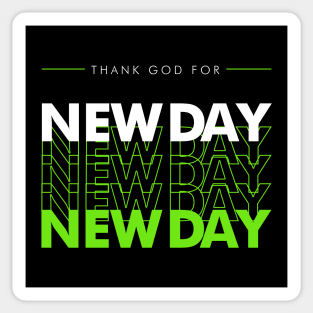 Christian Streetwear Thank God for New Day Design Sticker